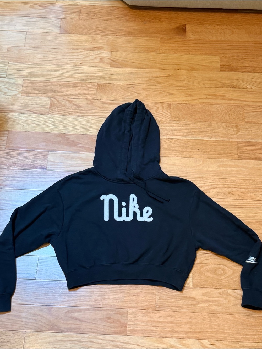 Nike women’s cropped oversized hoodie - Black Size XS